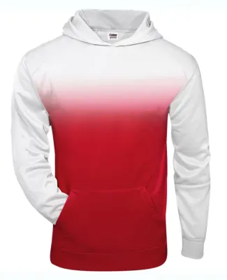 Badger Sportswear 2403 Youth Ombre Hooded Sweatshi Red