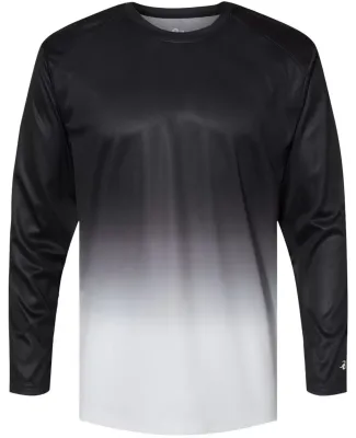 Badger Sportswear 4204 Ombre Long Sleeve T-Shirt Black