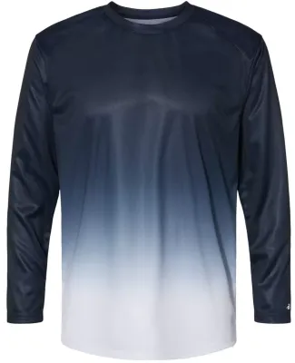 Badger Sportswear 4204 Ombre Long Sleeve T-Shirt Navy