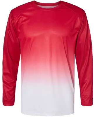 Badger Sportswear 4204 Ombre Long Sleeve T-Shirt Red