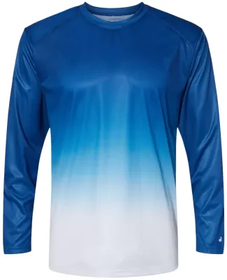 Badger Sportswear 4204 Ombre Long Sleeve T-Shirt Royal