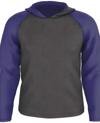 Badger Sportswear GH001A Gameday Hooded Pullover in Charcoal heather/ purple