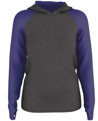 Badger Sportswear GH001W Women's Gameday Hooded Pu Charcoal Heather/ Purple