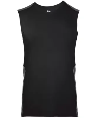 Badger Sportswear 4558 Line Embossed Fitted Sleeve Black/ Graphite Line