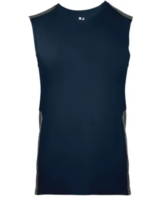 Badger Sportswear 4558 Line Embossed Fitted Sleeve Navy/ Graphite Line
