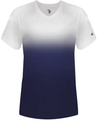 Badger Sportswear 4207 Women's V-Neck Ombre T-Shir Navy