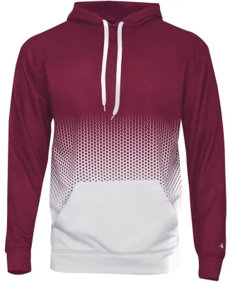 Badger Sportswear 1404 Hex 2.0 Hooded Sweatshirt in Maroon