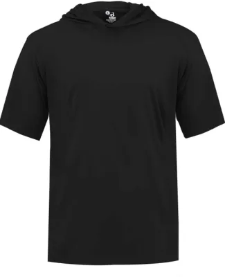 Badger Sportswear 2123 Youth B-Core Hooded T-Shirt in Black