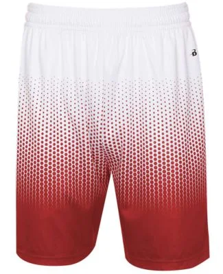 Badger Sportswear 2221 Youth Hex 2.0 Shorts in Red