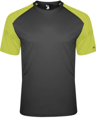 Badger Sportswear 2230 Youth Breakout T-Shirt in Graphite/ lime