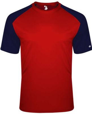 Badger Sportswear 2230 Youth Breakout T-Shirt in Red/ navy