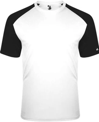 Badger Sportswear 2230 Youth Breakout T-Shirt in White/ black