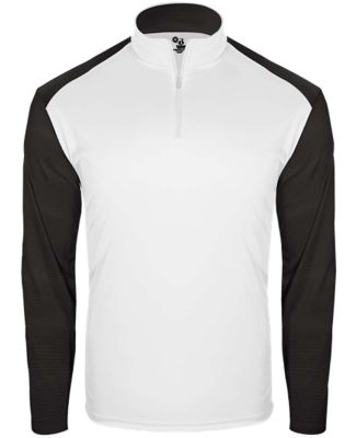 Badger Sportswear 2231 Youth Breakout Quarter-Zip  in White/ black