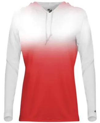 Badger Sportswear 4208 Women's Ombre Long Sleeve H Red