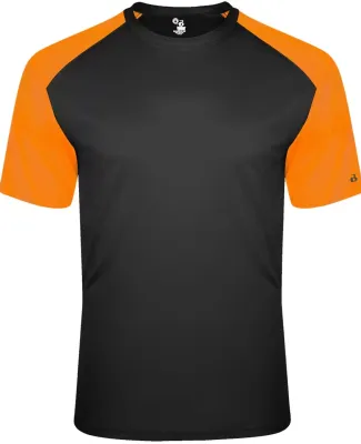 Badger Sportswear 4230 Breakout T-Shirt in Black/ safety orange