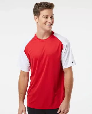 Badger Sportswear 4230 Breakout T-Shirt in Red/ white