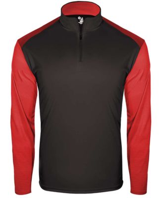 Badger Sportswear 4231 Breakout Quarter-Zip Pullov in Black/ red