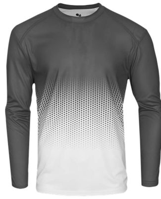 Badger Sportswear 4224 Hex 2.0 Long Sleeve T-Shirt in Graphite