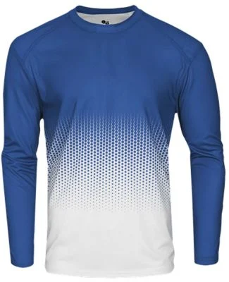 Badger Sportswear 4224 Hex 2.0 Long Sleeve T-Shirt in Royal