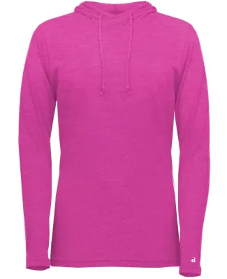 Badger Sportswear 4965 Women's Tri-Blend Surplice  in Hot pink heather