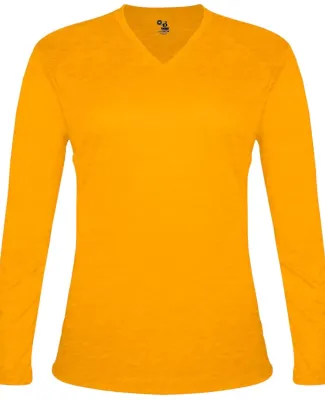 Badger Sportswear 4964 Women's Tri-Blend Long Slee in Gold heather