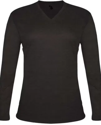 Badger Sportswear 4964 Women's Tri-Blend Long Slee in Black