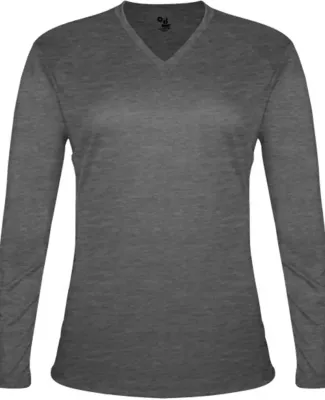 Badger Sportswear 4964 Women's Tri-Blend Long Slee in Graphite heather
