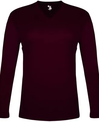Badger Sportswear 4964 Women's Tri-Blend Long Slee in Maroon