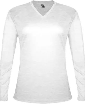 Badger Sportswear 4964 Women's Tri-Blend Long Slee in White