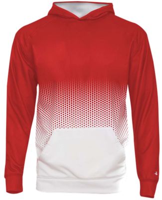 Badger Sportswear 2404 Youth Hex 2.0 Hooded Sweats in Red