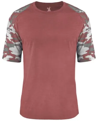 Badger Sportswear 2970 Youth Camo Sport Triblend T Red Heather