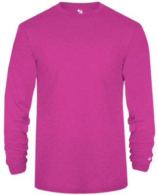 Badger Sportswear 2944 Youth Triblend Long Sleeve  in Hot pink heather