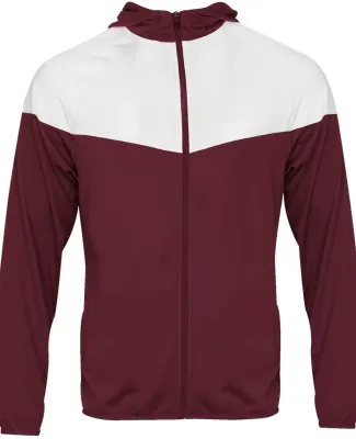 Badger Sportswear 2722 Youth Sprint Outer-Core Jac in Maroon/ white