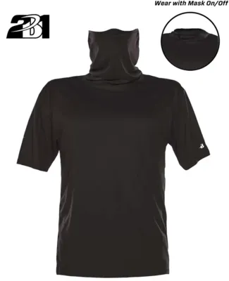 Badger Sportswear 1921 2B1 T-Shirt with Mask Black
