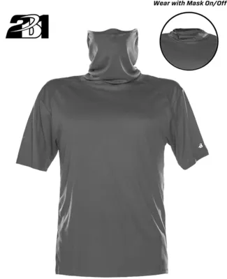 Badger Sportswear 1921 2B1 T-Shirt with Mask Graphite