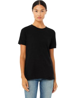 Bella + Canvas 6416 Ladies' Relaxed Vintage Slub T in Solid black slub