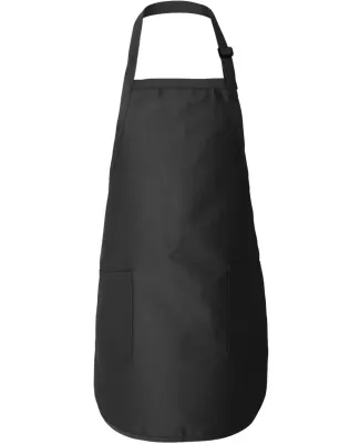 Q-Tees Q4350 Full-Length Apron with Pockets Black