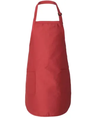 Q-Tees Q4350 Full-Length Apron with Pockets Red