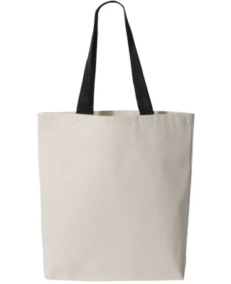 Q-Tees Q4400 11L Canvas Tote with Contrast-Color H in Natural/ black