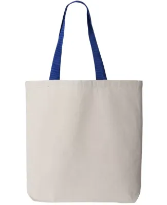 Q-Tees Q4400 11L Canvas Tote with Contrast-Color H in Natural/ royal