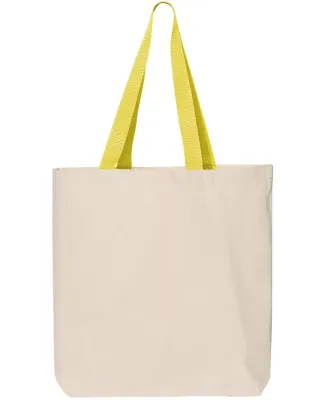 Q-Tees Q4400 11L Canvas Tote with Contrast-Color H in Natural/ yellow