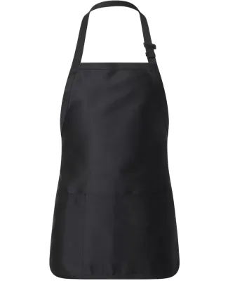 Q-Tees Q4250 Full-Length Apron with Pouch Pocket Black
