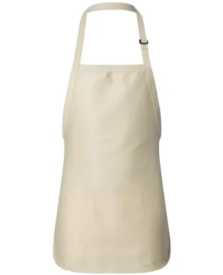 Q-Tees Q4250 Full-Length Apron with Pouch Pocket Natural