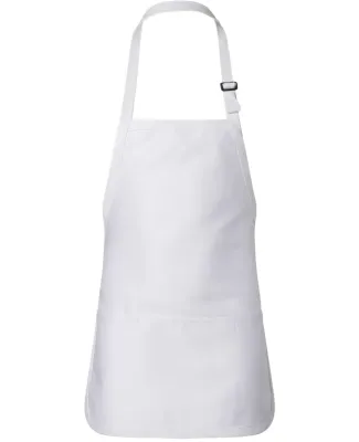 Q-Tees Q4250 Full-Length Apron with Pouch Pocket White