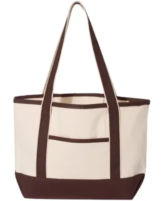 Q-Tees Q125800 20L Small Deluxe Tote Natural/ Chocolate