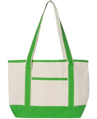 Q-Tees Q125800 20L Small Deluxe Tote Natural/ Lime