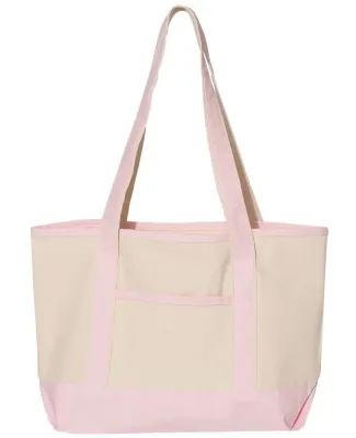 Q-Tees Q125800 20L Small Deluxe Tote Natural/ Light Pink