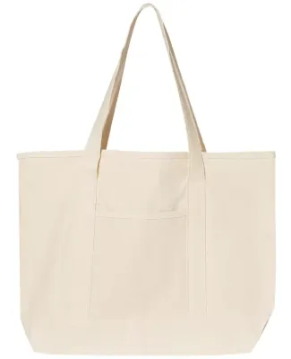 Q-Tees Q1500 34.6L Large Canvas Deluxe Tote Natural/ Natural