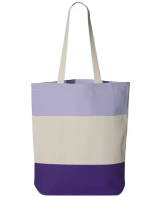 Q-Tees Q125900 11L Tri-Color Tote Purple/ Natural/ Lavender