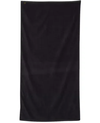 Q-Tees QV3060 Velour Beach Towel in Black